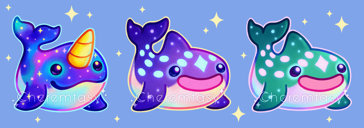 Space whale chibis.